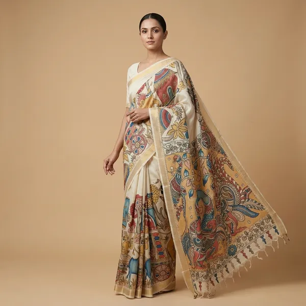 Off_White_Pen_Kalamkari_Saree