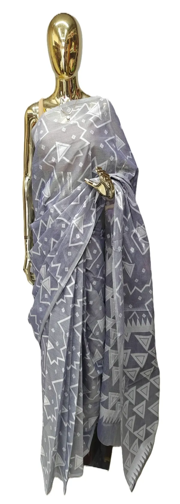 Ash_Grey_Bengal_Cotton_Saree