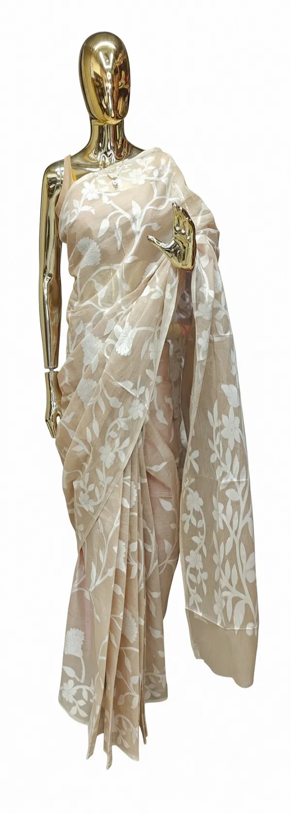 Soft_Champagne_Bengal_Cotton_Saree
