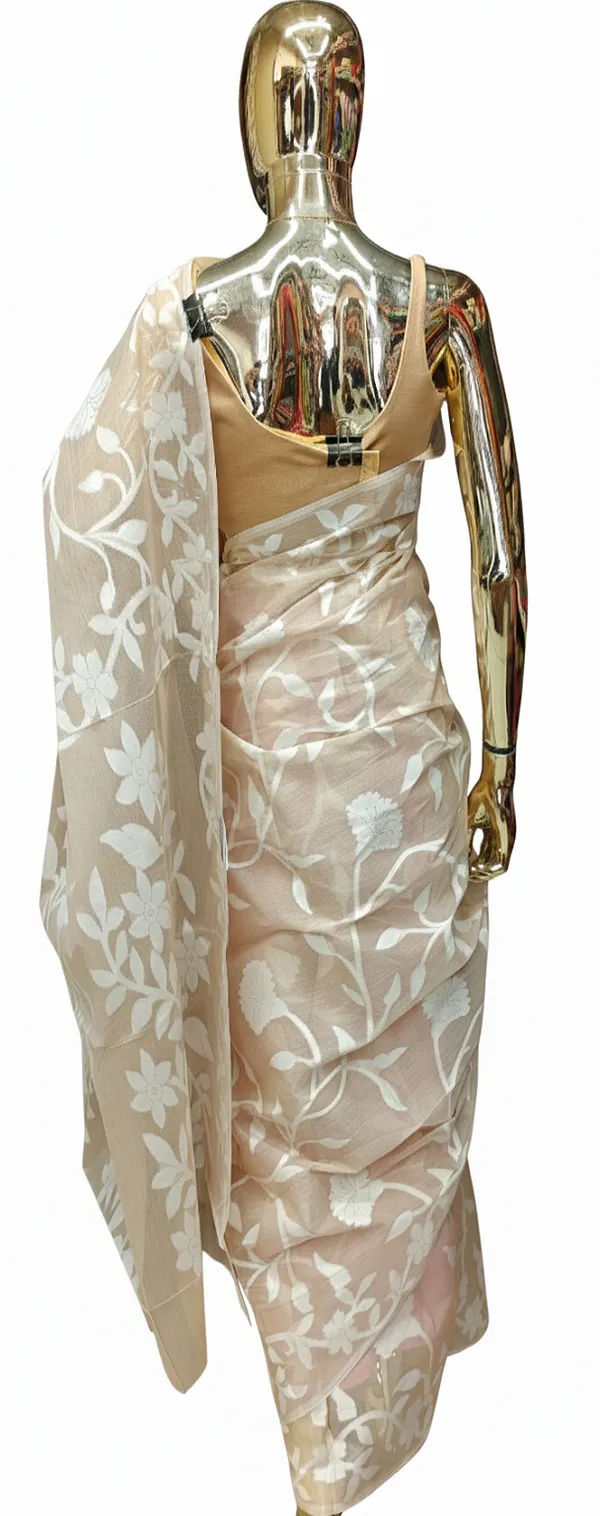 Soft_Champagne_Bengal_Cotton_Saree