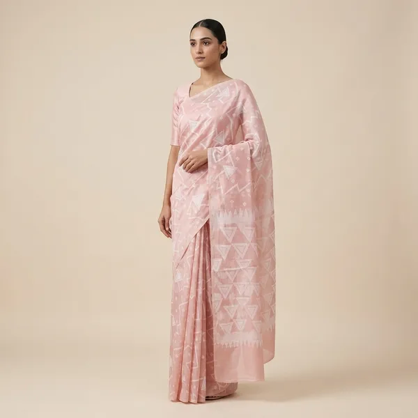Pastel_Peach_Bengal_Cotton_Saree