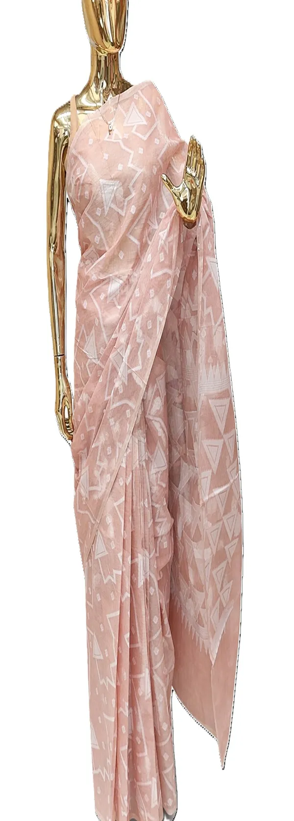 Pastel_Peach_Bengal_Cotton_Saree