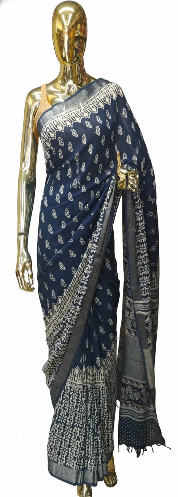 Indigo_Linen_Cotton_Saree
