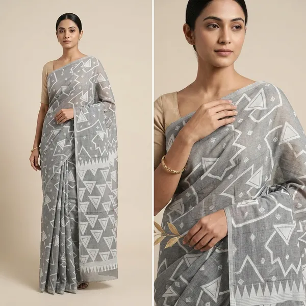 Grey_Bengal_Cotton_Handloom_Saree