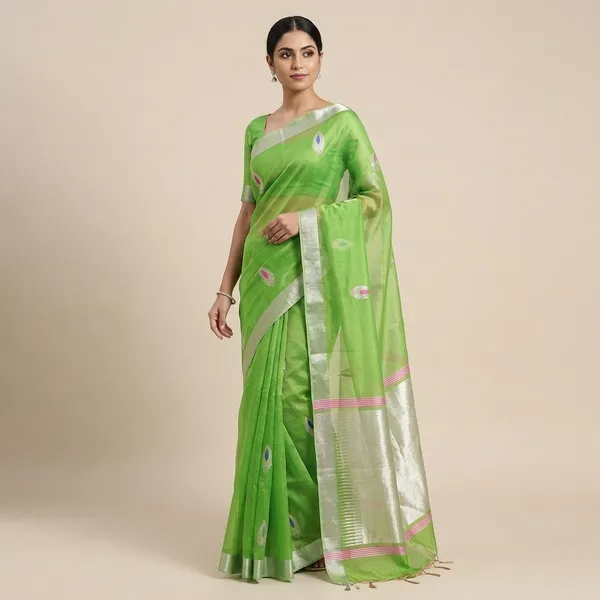 Lime_Green_Handloom_Tissue_Saree