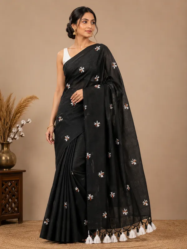 Black_Khaddi___Cotton_Saree