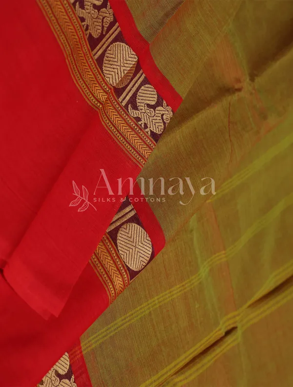Bottle_Green_With_Pink_Border_Saree