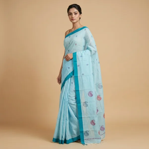 Blue_Bengal_Cotton_Saree