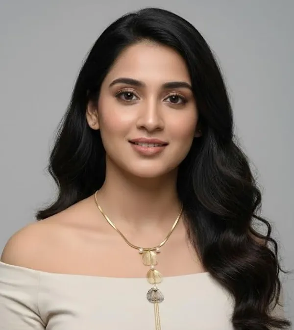Gold_Plated_Layered_Necklace_With_Flower_Pendant
