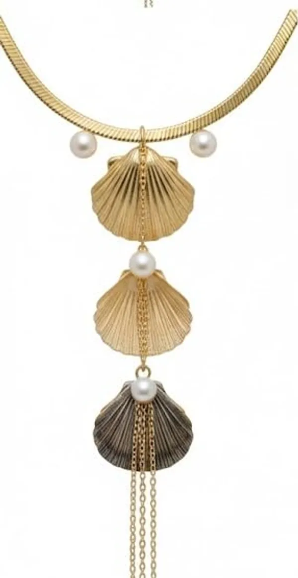 Gold_Plated_Layered_Necklace_With_Flower_Pendant