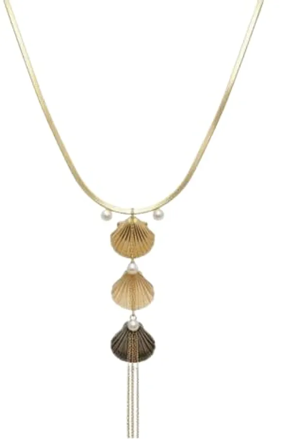 Gold_Plated_Layered_Necklace_With_Flower_Pendant