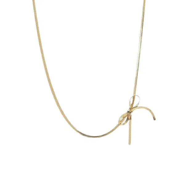 Stainless_Steel_Bow_Knot_Pendant_Necklace