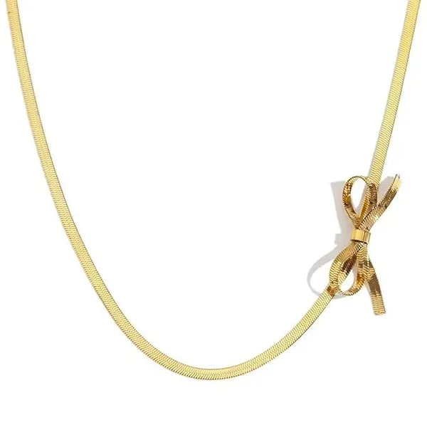 Stainless_Steel_Bow_Knot_Pendant_Necklace