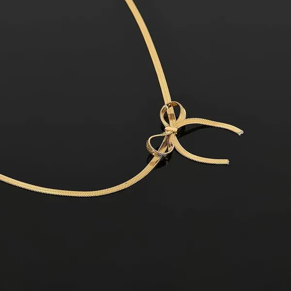 Stainless_Steel_Bow_Knot_Pendant_Necklace