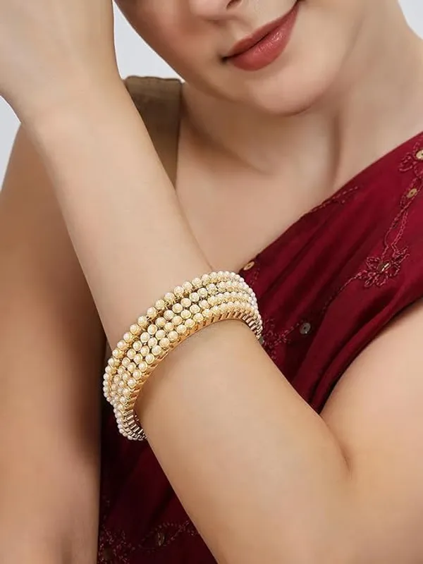 Pearl_Studded_Metal_Bangles_For_Women