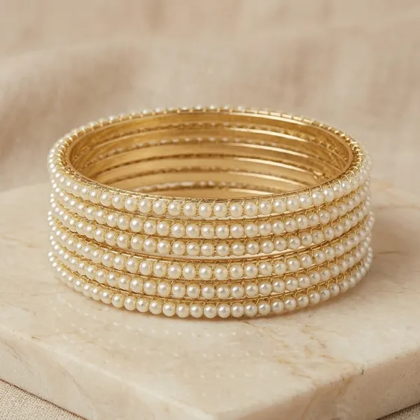 Pearl_Embellished_Bangles_For_Women