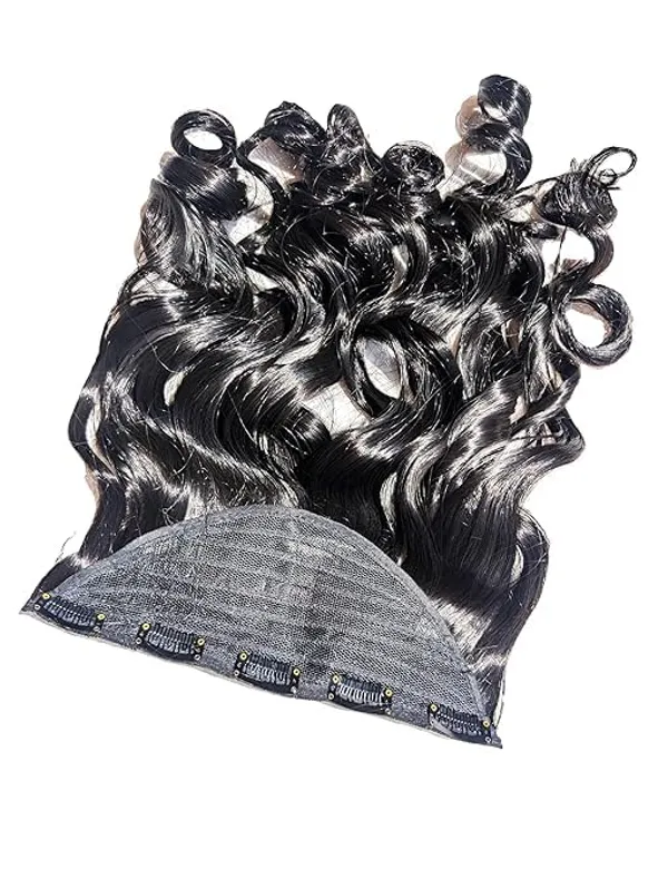 ZAYA_Premium_Clip-In_Hair_Extensions_for_Women_350g_|_Natural_Volume_&_Length_|_Heat_Safe,_Silky_Soft_Synthetic_|_Easy_to_Use_|_Perfect_for_Daily,_Bridal_&_Party_Styling_(Brown)