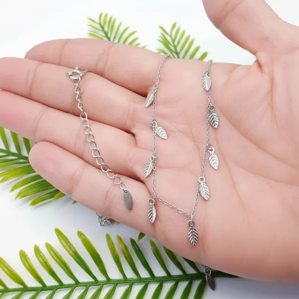Leaf_Charm_Necklace_In_Sterling_Silver