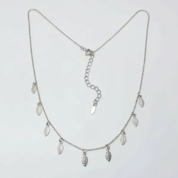 Leaf_Charm_Necklace_In_Sterling_Silver