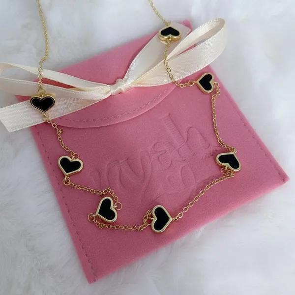 Golden_Chain_Black_Heart_White_Heart_Pendant_Necklaces_White