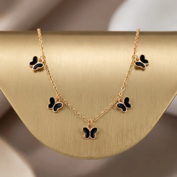 Golden_Chain_Butterfly_Pendant_Necklaces_Black