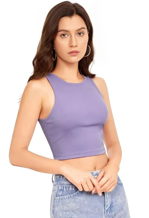 Purple_Cotton_Ribbed_Slim_Fit_Crop_Tank_Top_For_Women