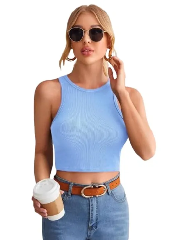 Blue_Cotton_Slim_Fit_Ribbed_Crop_Tank_Top_For_Women