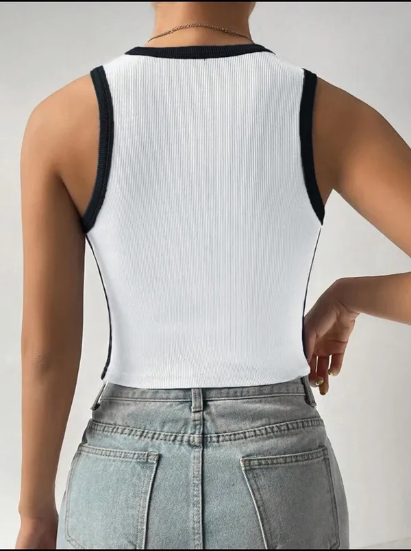 Black_White_Cotton_Slim_Fit_Ribbed_Sleeveless_Crop_Tank_Top_For_Women