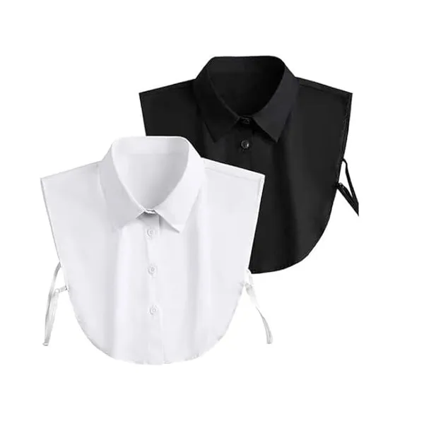 White_And_Black_Cotton_Detachable_Collar_For_Women_(Pack_Of_2)