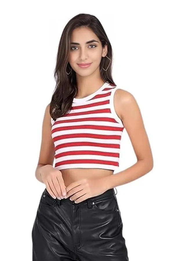 Red_And_White_Cotton_Striped_Sleeveless_Crop_Top_For_Women