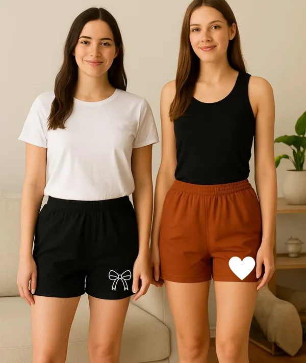 Black_Brown_Cotton_High-Waist_Lounge_Shorts_For_Women