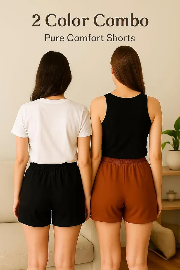 Black_Brown_Cotton_High-Waist_Lounge_Shorts_For_Women