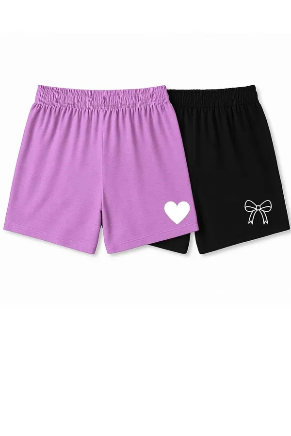 Black_Lavender_Cotton_High-Waist_Lounge_Shorts_For_Women