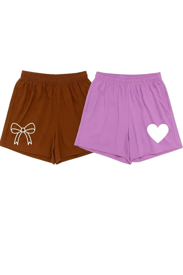 Brown_And_Lavender_Cotton_High-Waist_Lounge_Shorts_For_Women