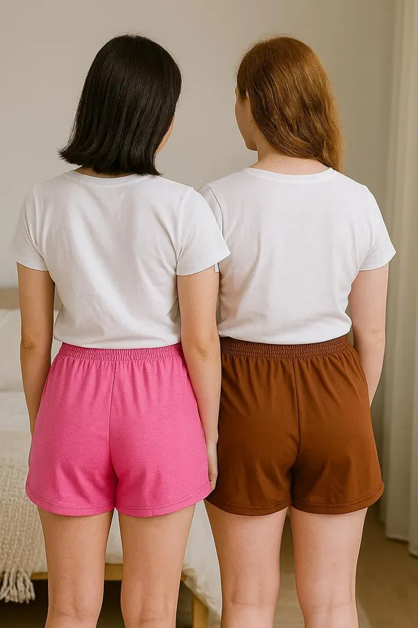Brown_Pink_Cotton_High-Waist_Lounge_Shorts_For_Women