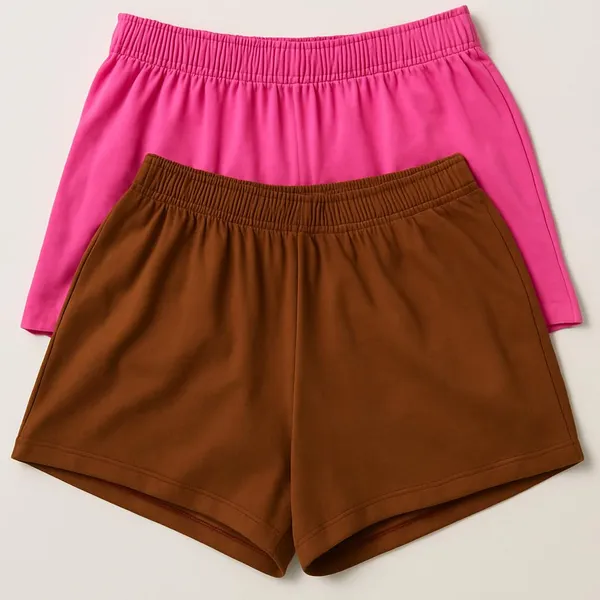 Brown_Pink_Cotton_High-Waist_Lounge_Shorts_For_Women