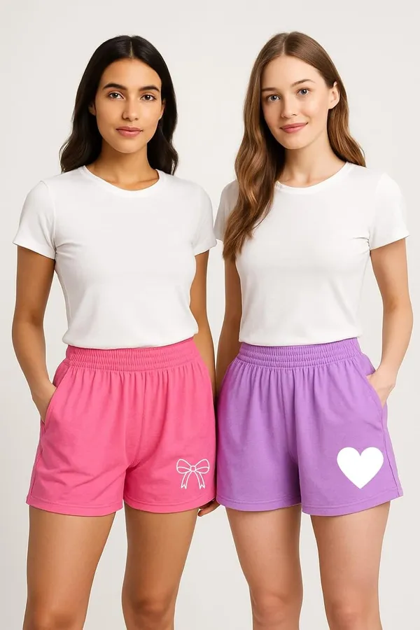 Pink_Lavender_Cotton_High-Waist_Lounge_Shorts_For_Women