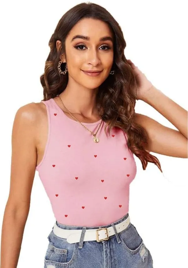 Pink_Cotton_Sleeveless_Heart_Print_Tank_Top_For_Women