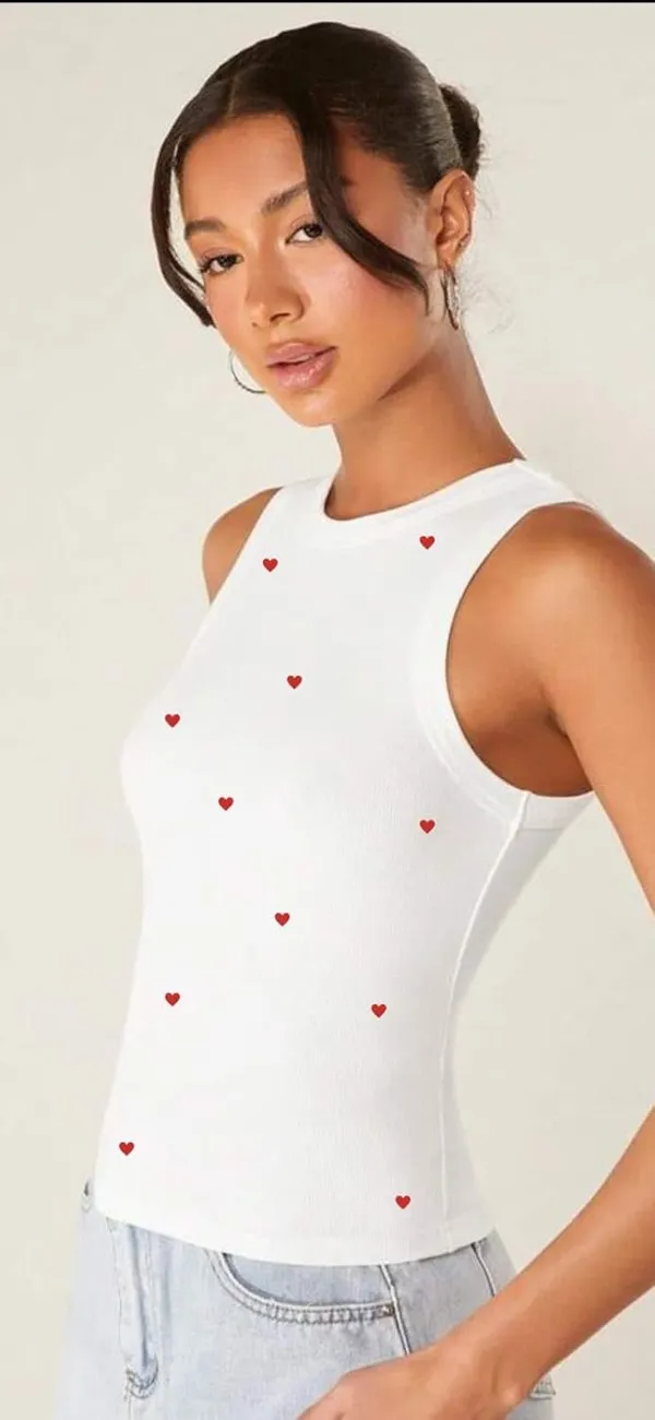 White_Cotton_Sleeveless_Heart_Print_Tank_Top_For_Women