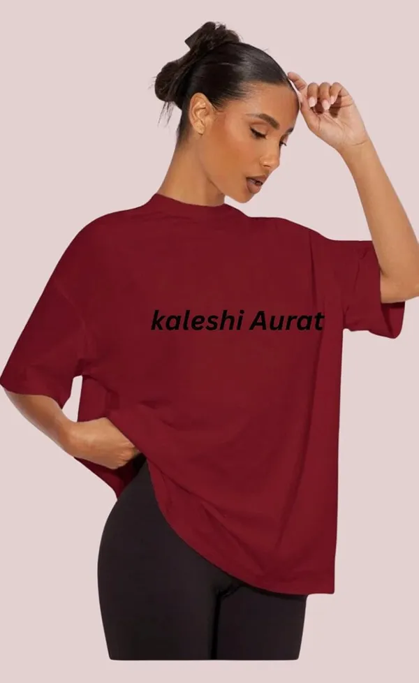 Maroon_Cotton_Oversized_Graphic_Print_T-Shirt_For_Women