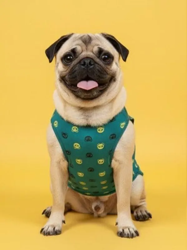 Green_Cotton_Penguin_Print_Sleeveless_T-Shirt_For_Dogs