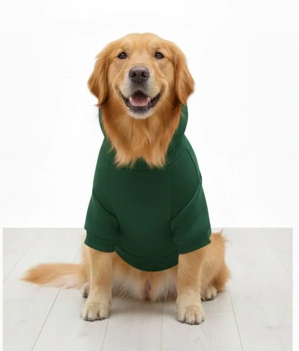 Green_Cotton_Fleece_Hoodie_For_Dogs
