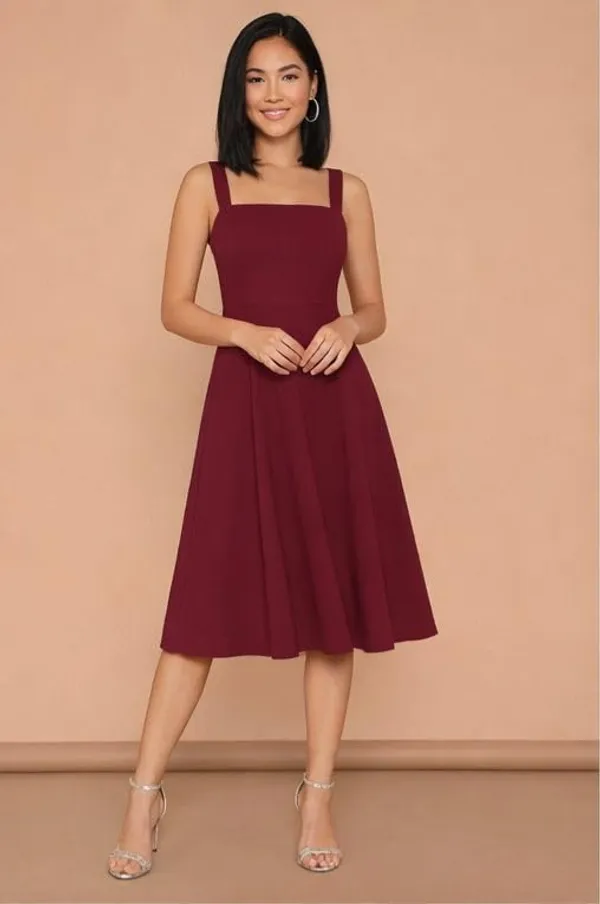Maroon_Cotton_Sleeveless_Midi_Dress_For_Women
