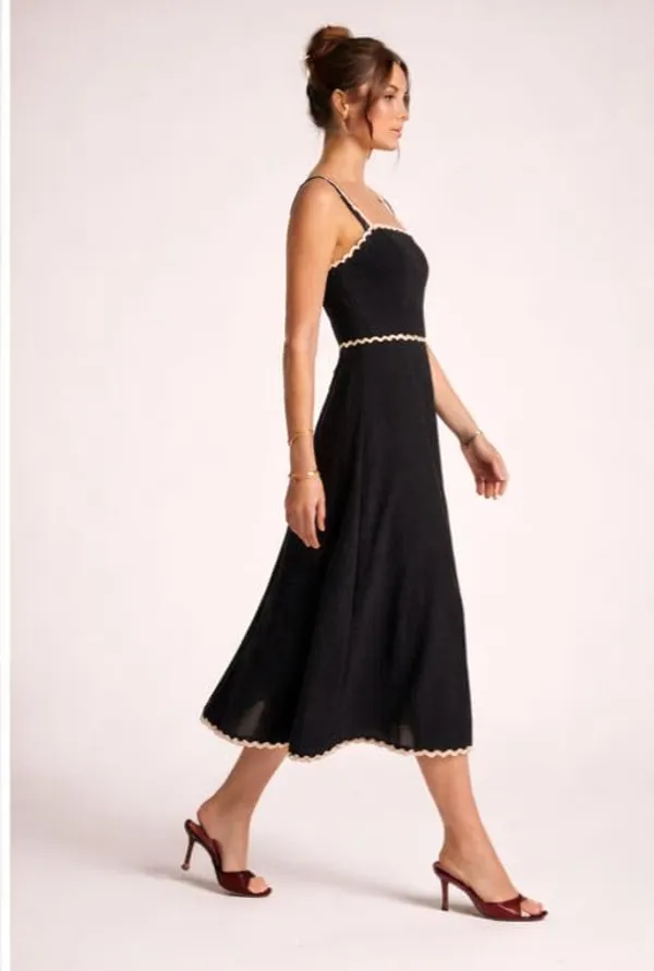 Black_Cotton_Blend_Zig_Zag_Print_Midi_Dress_For_Women