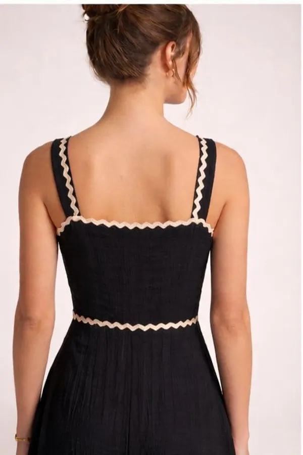 Black_Cotton_Blend_Zig_Zag_Print_Midi_Dress_For_Women