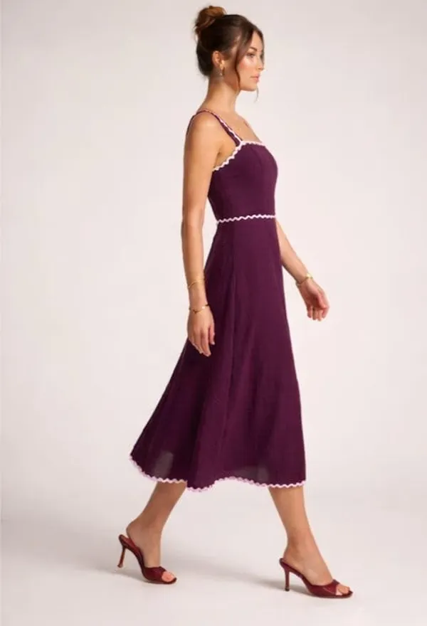 Wine_Cotton_Blend_Zig_Zag_Print_Midi_Dress_For_Women