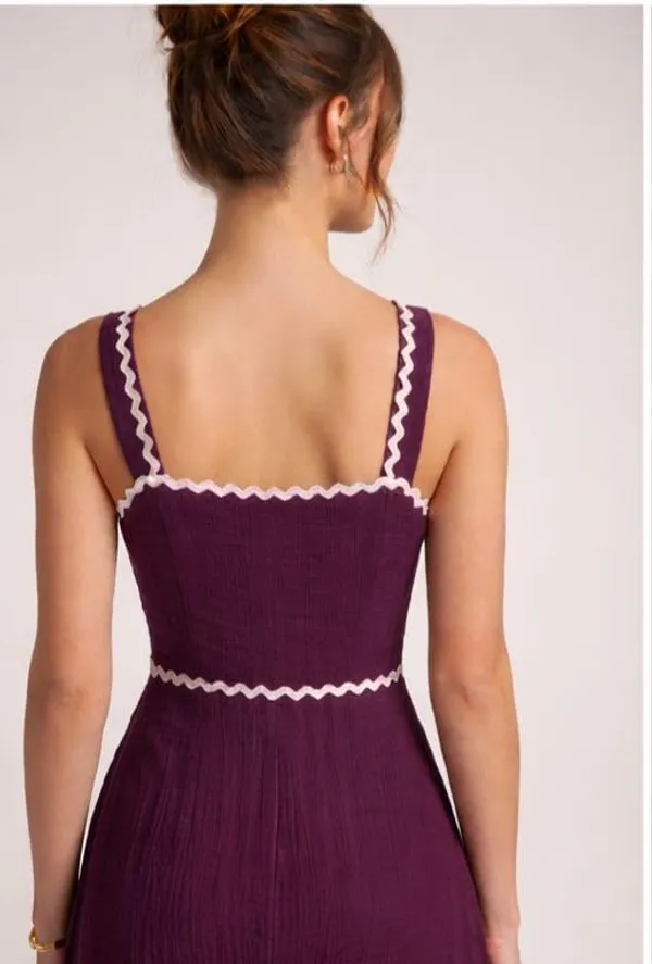 Wine_Cotton_Blend_Zig_Zag_Print_Midi_Dress_For_Women
