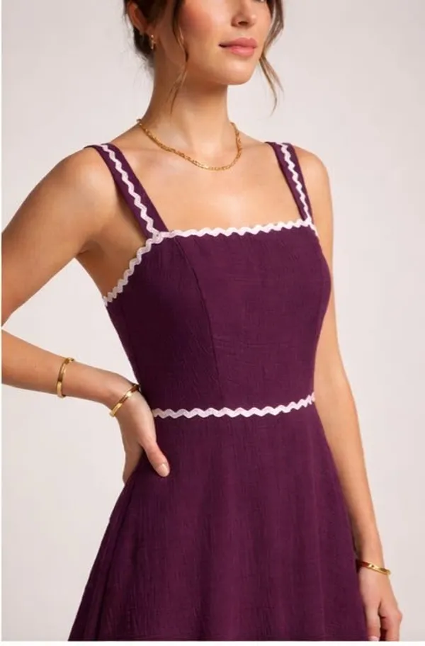 Wine_Cotton_Blend_Zig_Zag_Print_Midi_Dress_For_Women