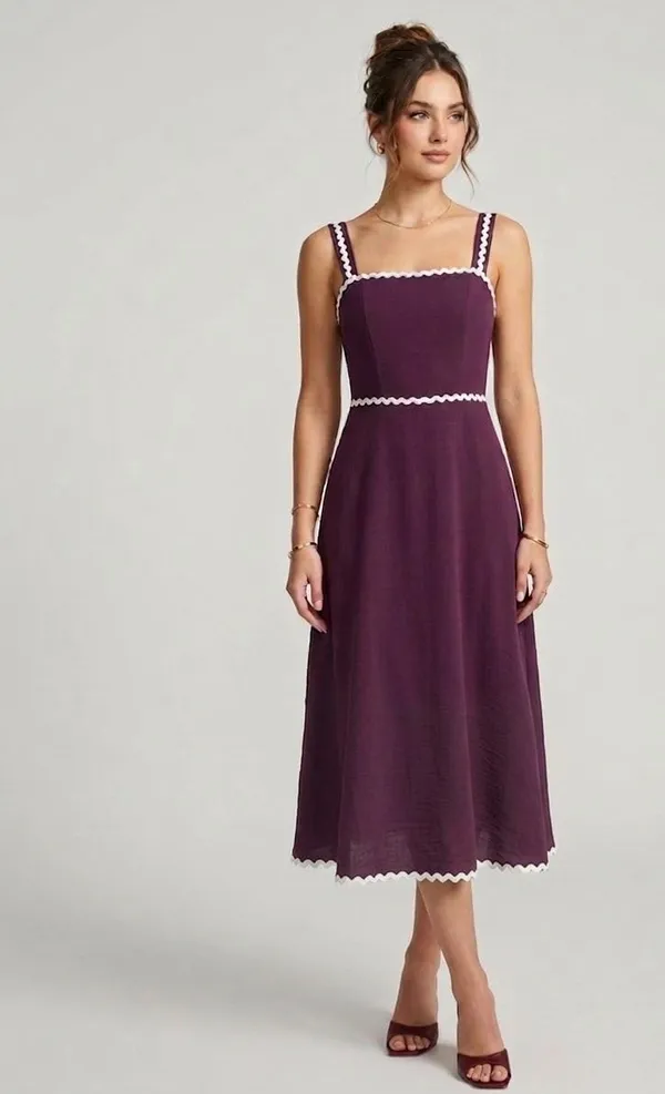 Wine_Cotton_Blend_Zig_Zag_Print_Midi_Dress_For_Women
