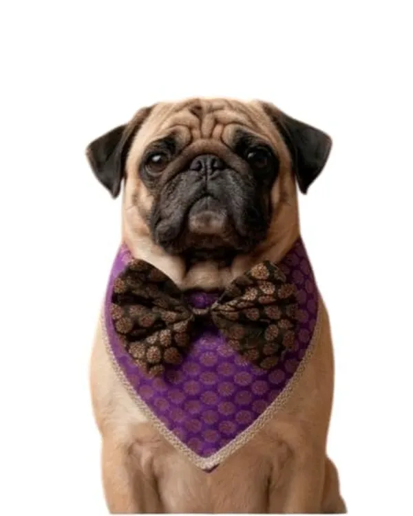 Purple_Brocade_Oreo-Pattern_Dog_Bandana